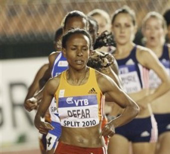 Ethiopian Meseret Defar Finishes First in Women’s 3000m